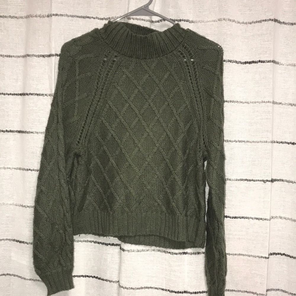 Olive Green Mock Neck